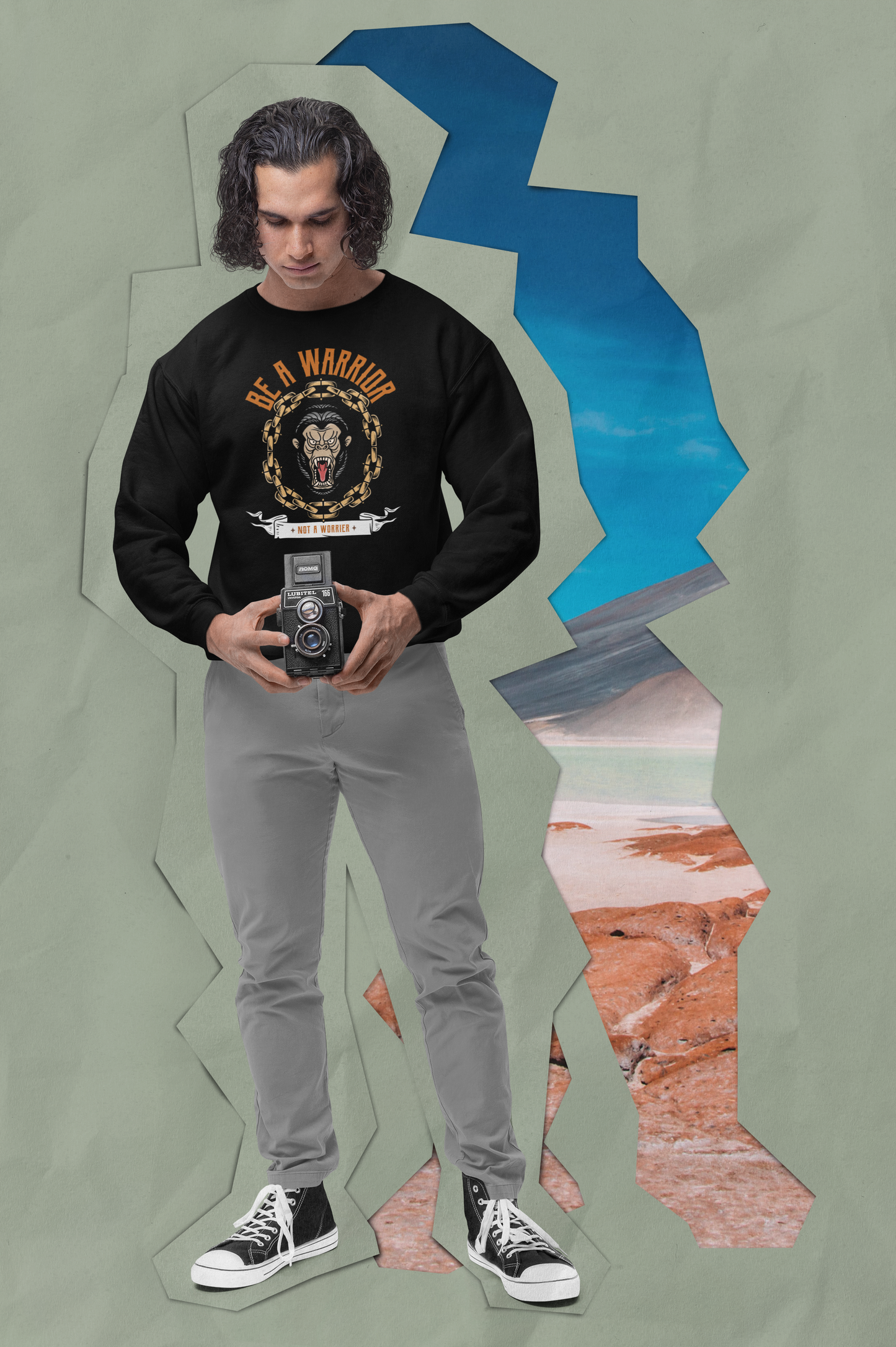Warrior//Worrier Crewneck Sweatshirt x BlACK TiE