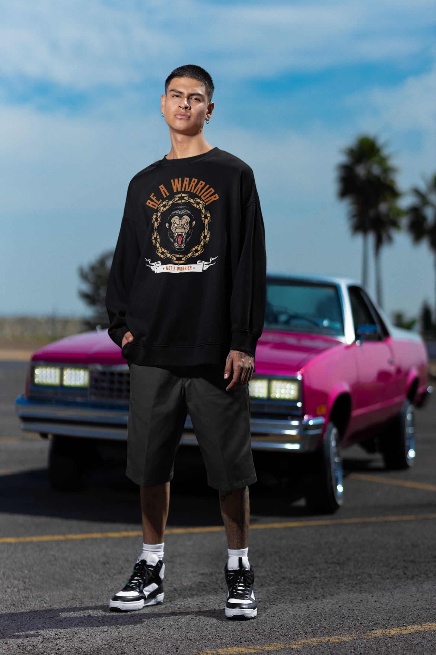 Warrior//Worrier Crewneck Sweatshirt x BlACK TiE