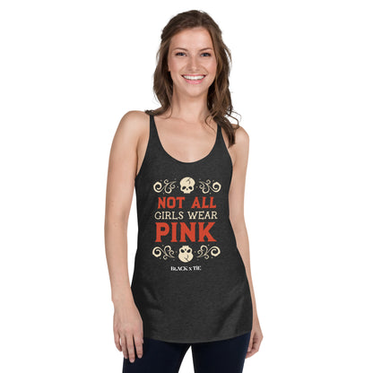 Black NOT Pink Women's Racerback Tanker x BlACK TiE